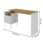 Escrivaninha Com 2 Gavetas Barcelona Olmo Branco