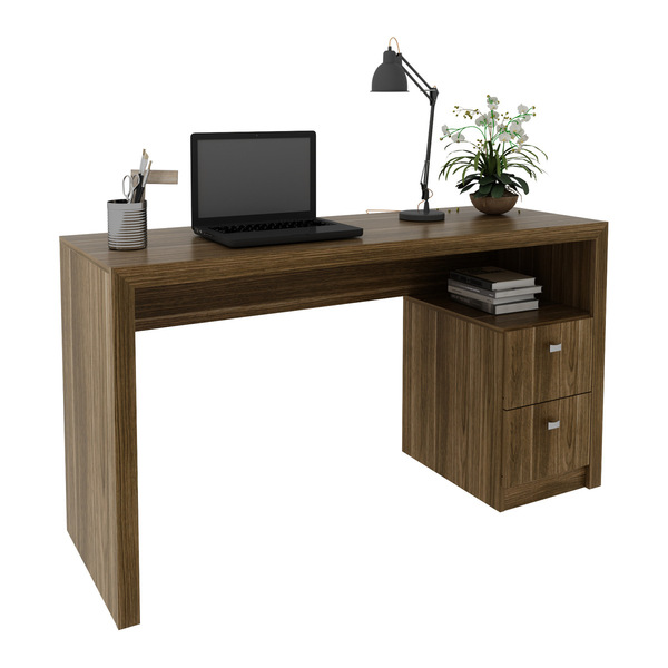 Escrivaninha Com 2 Gavetas Multimóveis Cr25033 Nogal