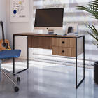 Escrivaninha Com 2 Gavetas Pés Em Metal Montana E Preto Lilie