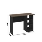 Escrivaninha Com 3 Nichos - Preto/rústico