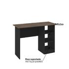 Escrivaninha Com 3 Nichos - Preto/rústico