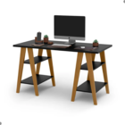 Escrivaninha Com 4 Prateleiras Barueri Preto