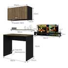 Escrivaninha Com Armário Aéreo E Nicho Patt Preto E Ameixa Ne