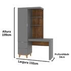 Escrivaninha Com Armário Office Smart - Cinza / Canela - Mira