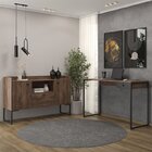 Escrivaninha Com Balcão Iron 2 Gavetas 2 Portas 1 Nicho Casta