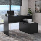 Escrivaninha Com Balcão Turn 169,2cm Preto Tx Preto Tx