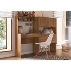 Escrivaninha Com Estante 1 Gaveta 2 Portas Carmel Nogal