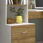 Escrivaninha Com Estante 2 Gavetas Branco Nature Cristal Pete