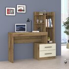 Escrivaninha Com Estante 2 Gavetas Jazz Magno Móveis Freijó/o