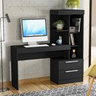 Escrivaninha Com Estante 2 Gavetas Office Nt 2010  Preto Tx