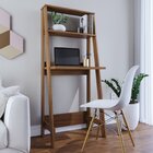 Escrivaninha Com Estante 2 Prateleiras Tok Yescasa Noce Milano