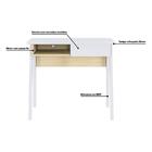 Escrivaninha Com Estante 3 Prateleiras Branco Fosco Tauari