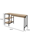 Escrivaninha Com Estante 3 Prateleiras Conect Preto/carvalho