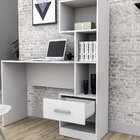 Escrivaninha Com Estante 4 Nichos 2 Gavetas Appunto Branca