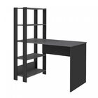 Escrivaninha Com Estante 4 Prateleiras 120cm Match  Preto/gra