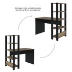 Escrivaninha Com Estante 4 Prateleiras Match Pinho/preto