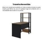 Escrivaninha Com Estante 4 Prateleiras Match Pinho/preto