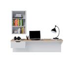 Escrivaninha Com Estante 4 Prateleiras Moov Branco Fosco Taua