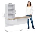 Escrivaninha Com Estante 4 Prateleiras Moov Branco Fosco Taua