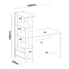 Escrivaninha Com Estante 5 Prateleiras 120cm Match Off White/