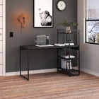 Escrivaninha Com Estante Alta 3 Prateleiras 1,35m Dynamica