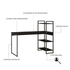 Escrivaninha Com Estante Alta 3 Prateleiras 1,35m Dynamica