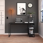 Escrivaninha Com Estante Alta 3 Prateleiras 1,35m Dynamica