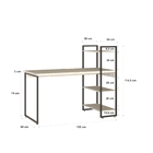 Escrivaninha Com Estante Alta 3 Prateleiras 1,35m Dynamica