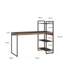 Escrivaninha Com Estante Alta 3 Prateleiras 1,35m Dynamica