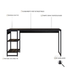 Escrivaninha Com Estante Baixa 2 Prateleiras 1,50m Dynamica