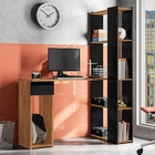 Escrivaninha Com Estante Bienna Freijó Preto Com Gaveta