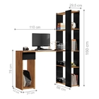 Escrivaninha Com Estante Bienna Freijó Preto Com Gaveta