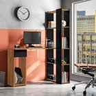 Escrivaninha Com Estante Bienna Freijó Preto Com Gaveta