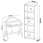 Escrivaninha com Estante Ceci de Madeira Naturale e Branco Artely