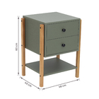 Escrivaninha com Prateleira e Mesa de Cabeceira de Madeira Verde e Carvalho