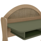 Escrivaninha com Prateleira e Mesa de Cabeceira de Madeira Verde e Carvalho