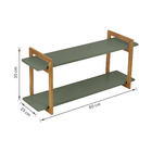Escrivaninha com Prateleira e Mesa de Cabeceira de Madeira Verde e Carvalho
