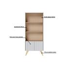 Escrivaninha Com Estante Click 120 Branco Fosco Tauari Nobre