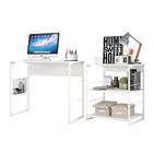 Escrivaninha Com Estante De Aço 159 Cm Branca Morgan Shop Jm