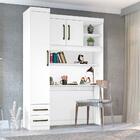 Escrivaninha Com Estante Duas Gavetas E Cabideiro Branco Towe