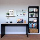 Escrivaninha Com Estante E Prateleira Kitcubos Preta E Geneve