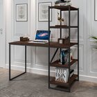 Escrivaninha Com Estante Home Office Fit 130cm Industrial Yes