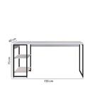 Escrivaninha Com Estante Industrial Com 2 Nichos - Branco/pre