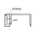 Escrivaninha Com Estante Industrial Com 2 Nichos - Preto/snow