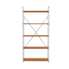 Escrivaninha com Estante Industrial de Metal e Madeira MDP Canela e Branco Fosco Kappesberg