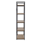 Escrivaninha com Estante Industrial de Metal e Madeira MDP Freijó e Preto Fosco Kappesberg