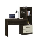 Escrivaninha Com Estante Jazz Móveis 133cm Magno Canela E Off