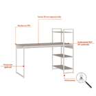 Escrivaninha Com Estante Studio Branca 135x115 Cm