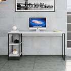 Escrivaninha Com Estante Studio Branca E Preta 74 Cm