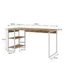 Escrivaninha Com Estante Studio Carvalho E Branca 150x75 Cm